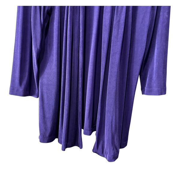 Chico’s Travelers™ Purple Drape Open Front Cardigan Size 2 (Large) Stretch Knit - Picture 7 of 12